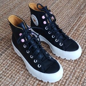 Converse leather lug sole hi-top sneakers